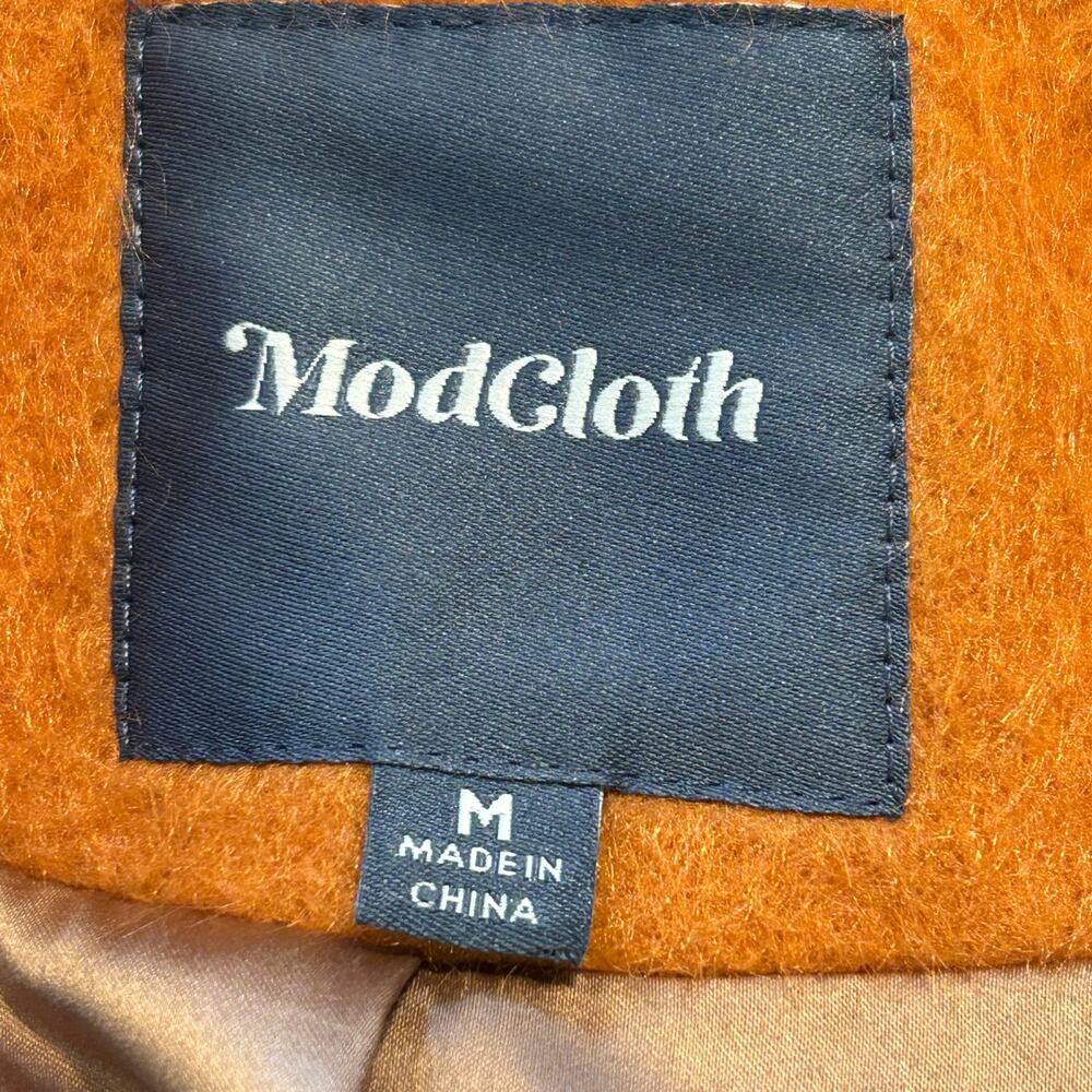 ModCloth Rust Orange Wool Blend Peacoat - Picture 6 of 8